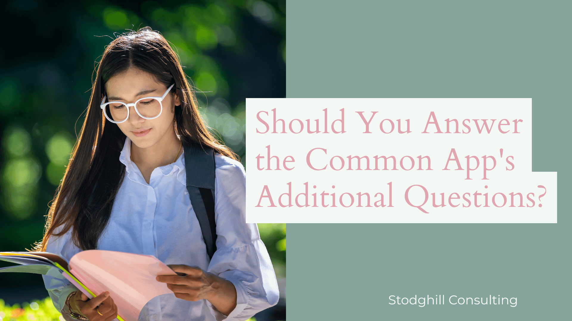 Should You Answer the Common App's Additional Questions? - Stodghill ...
